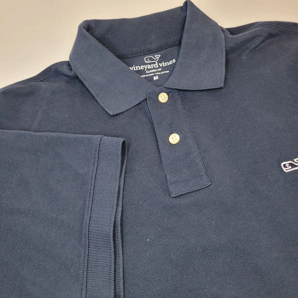 Vineyard‎ Vines Navy Blue Short Sleeve Polo Shirt, Classic Fit, Size M